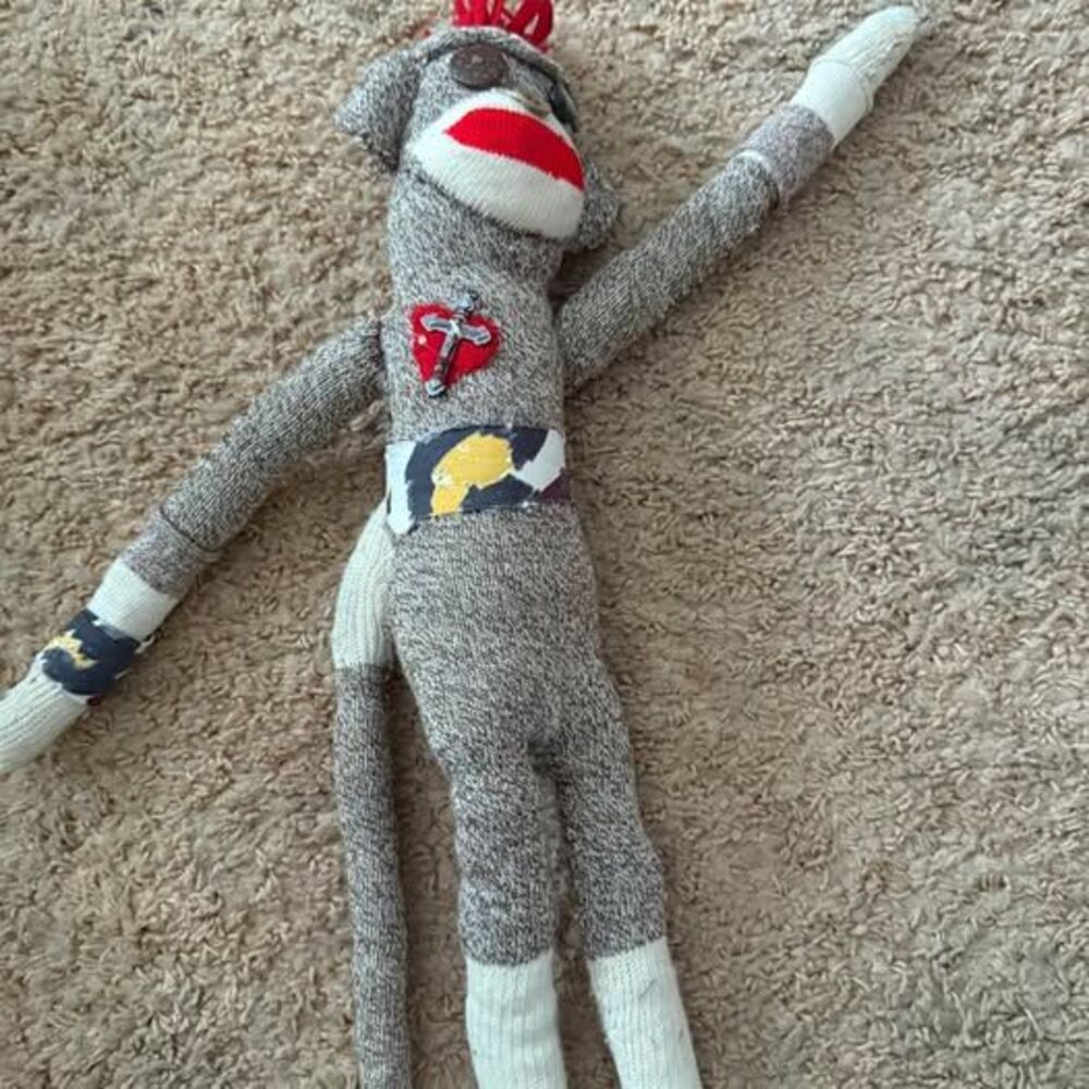 Vintage cute normal sized Sock monkey toy